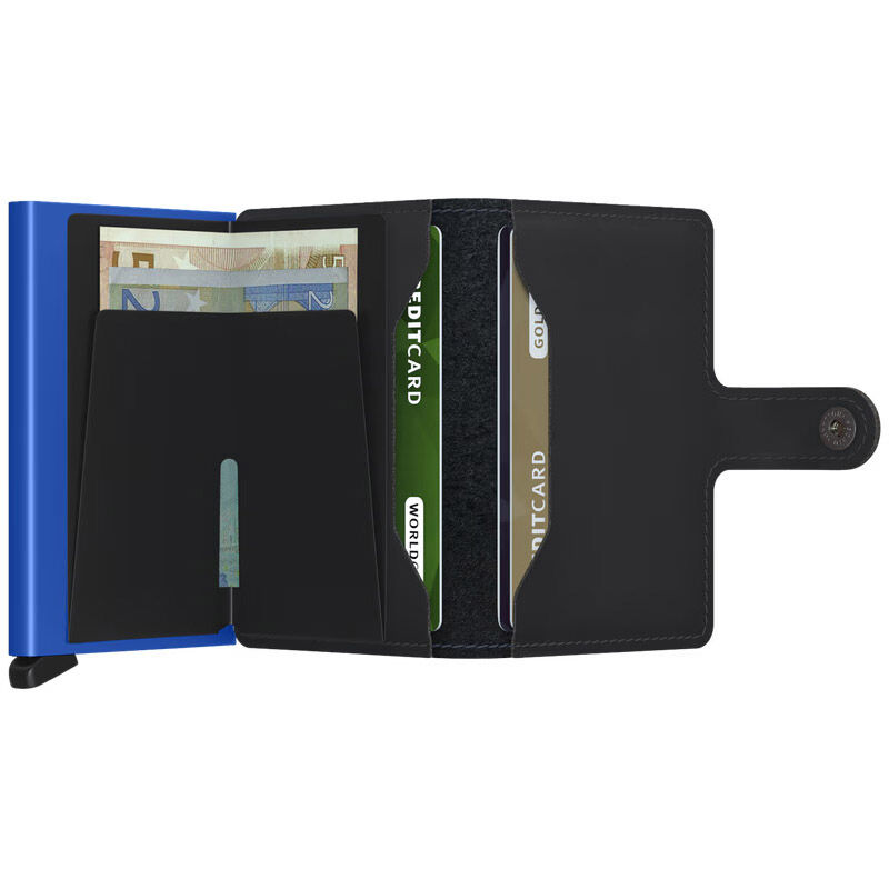 Secrid Miniwallet Matte Black & Blue image number 1